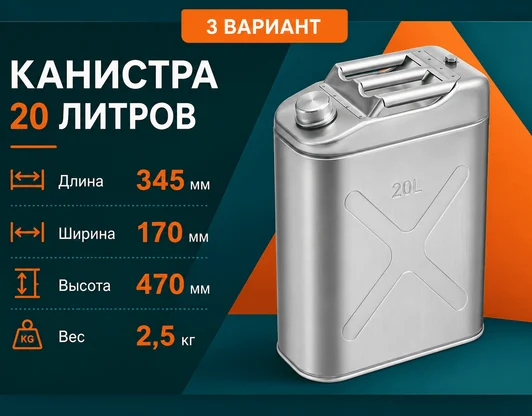 Канистра 20 литров алюминиевая
